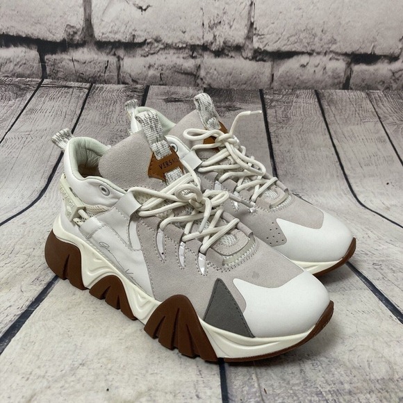 Versace Sneaker Mens Size‎ 8US 41EU Squalo Hiker White Leather Light Gray Medusa main image 5